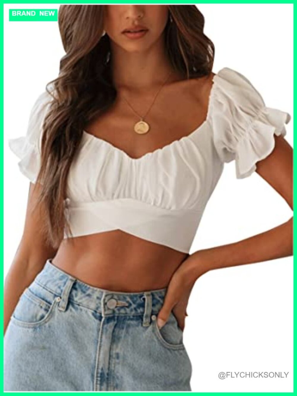 Puff Short Sleeve Y2k Crop Top Off Shoulder Ruffle Blouse